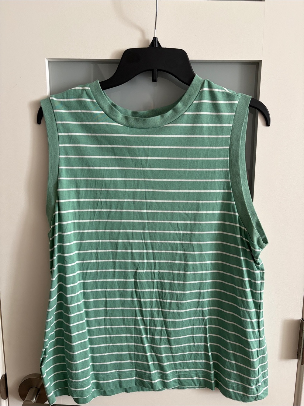 Banana Republic Mint Green and White Striped Sleeveless Tank